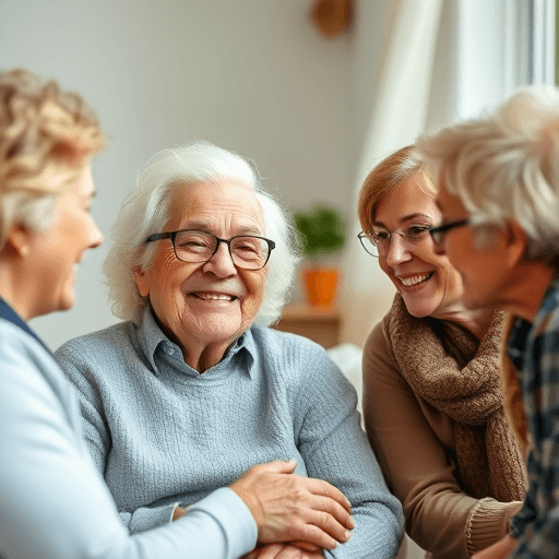 Elderly person sharing stories